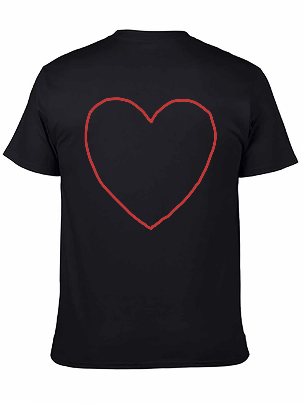 Black T-Shirt with Heart Outline