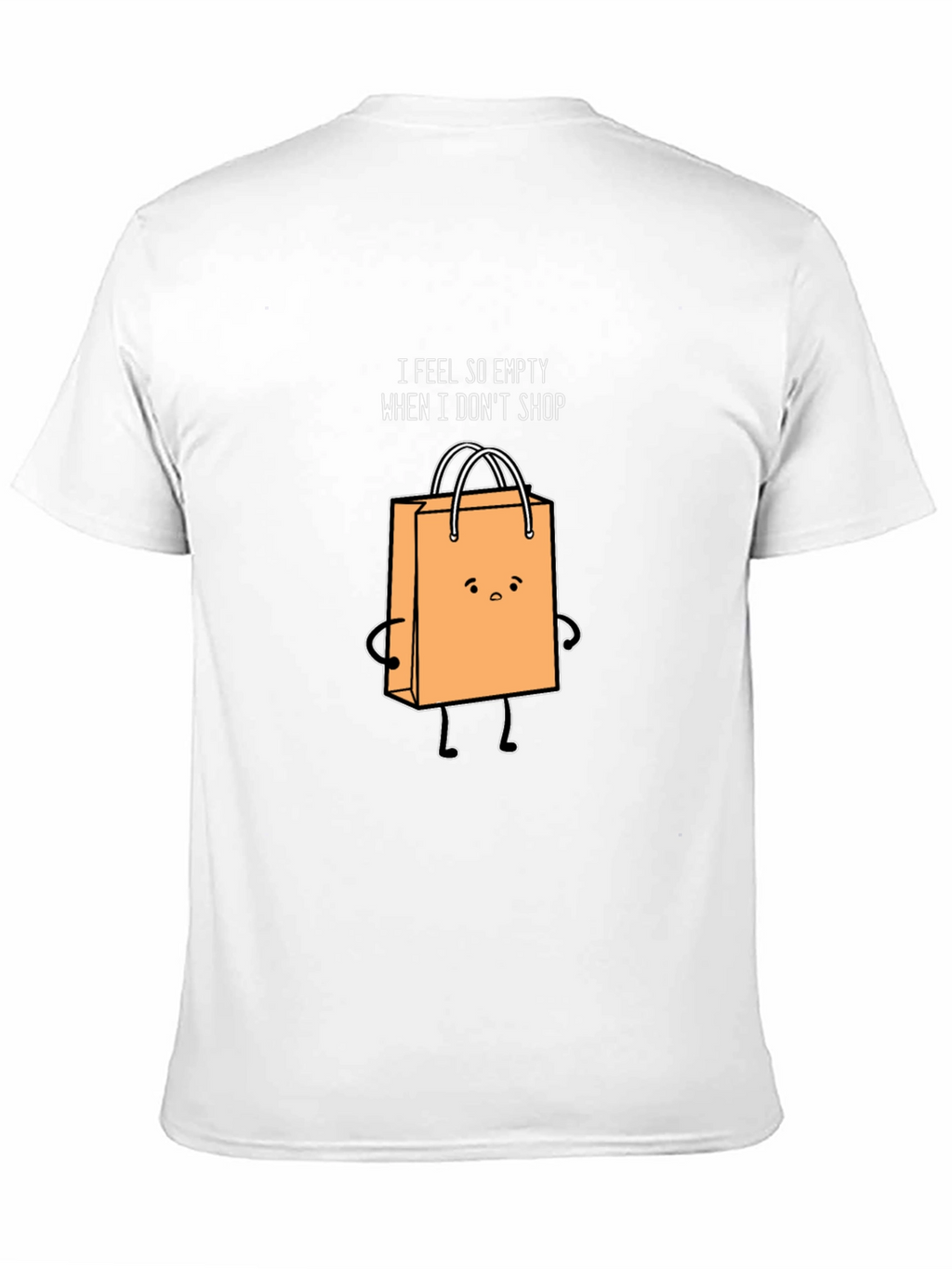 Funny Shopping Bag Graphic Black T-Shirt