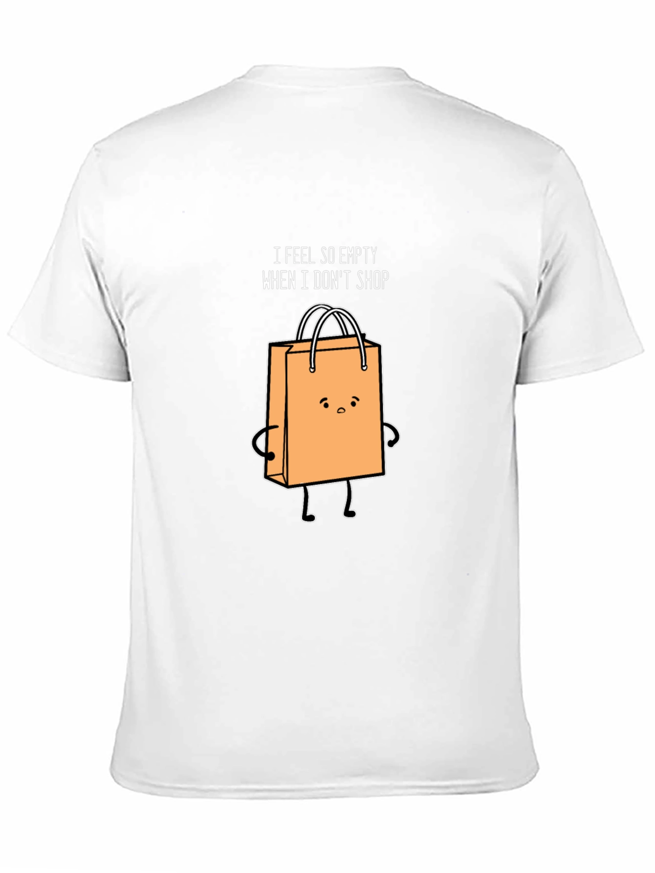 Funny Shopping Bag Graphic Black T-Shirt