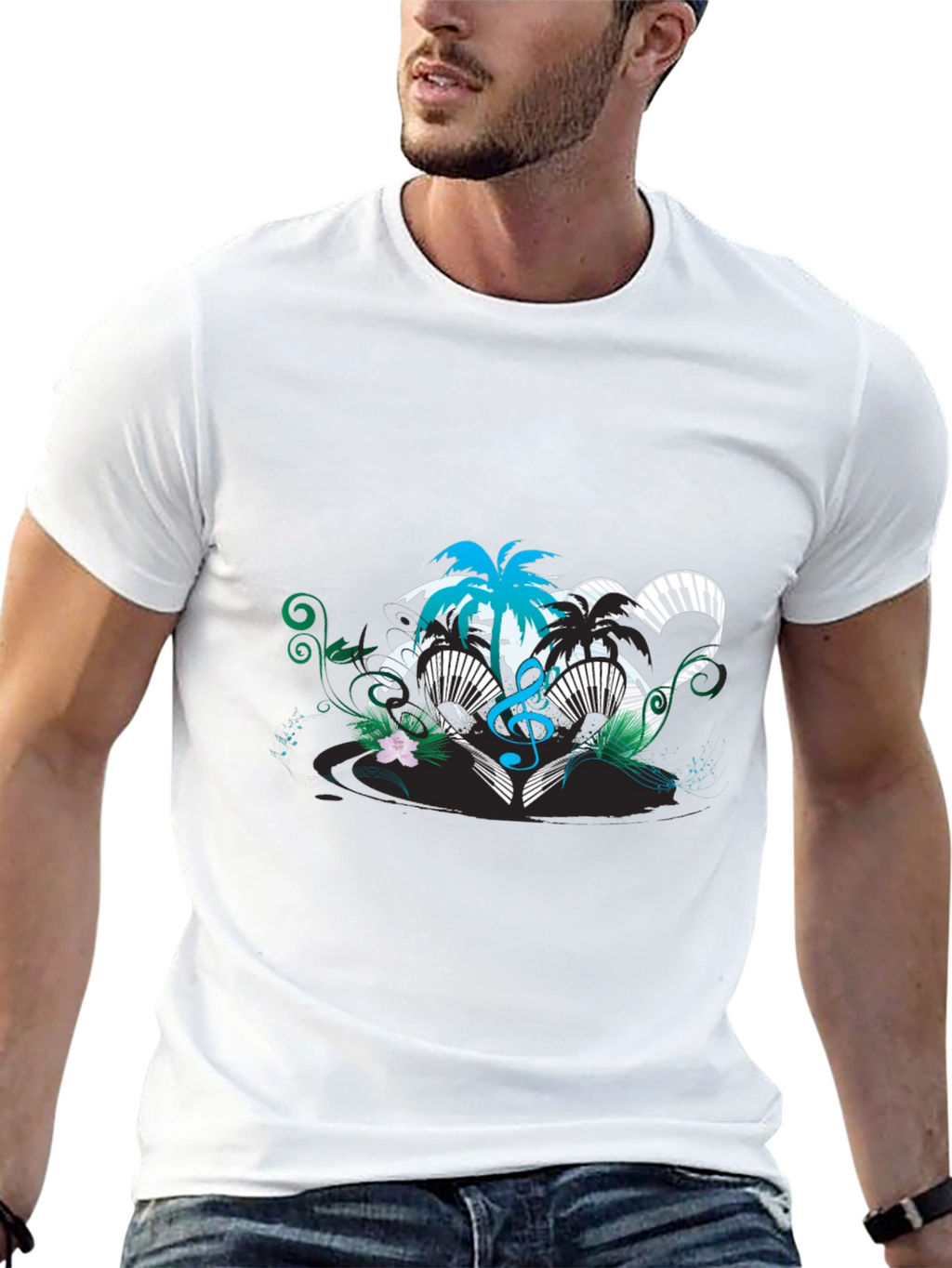 Tropical Music Heart T-Shirt