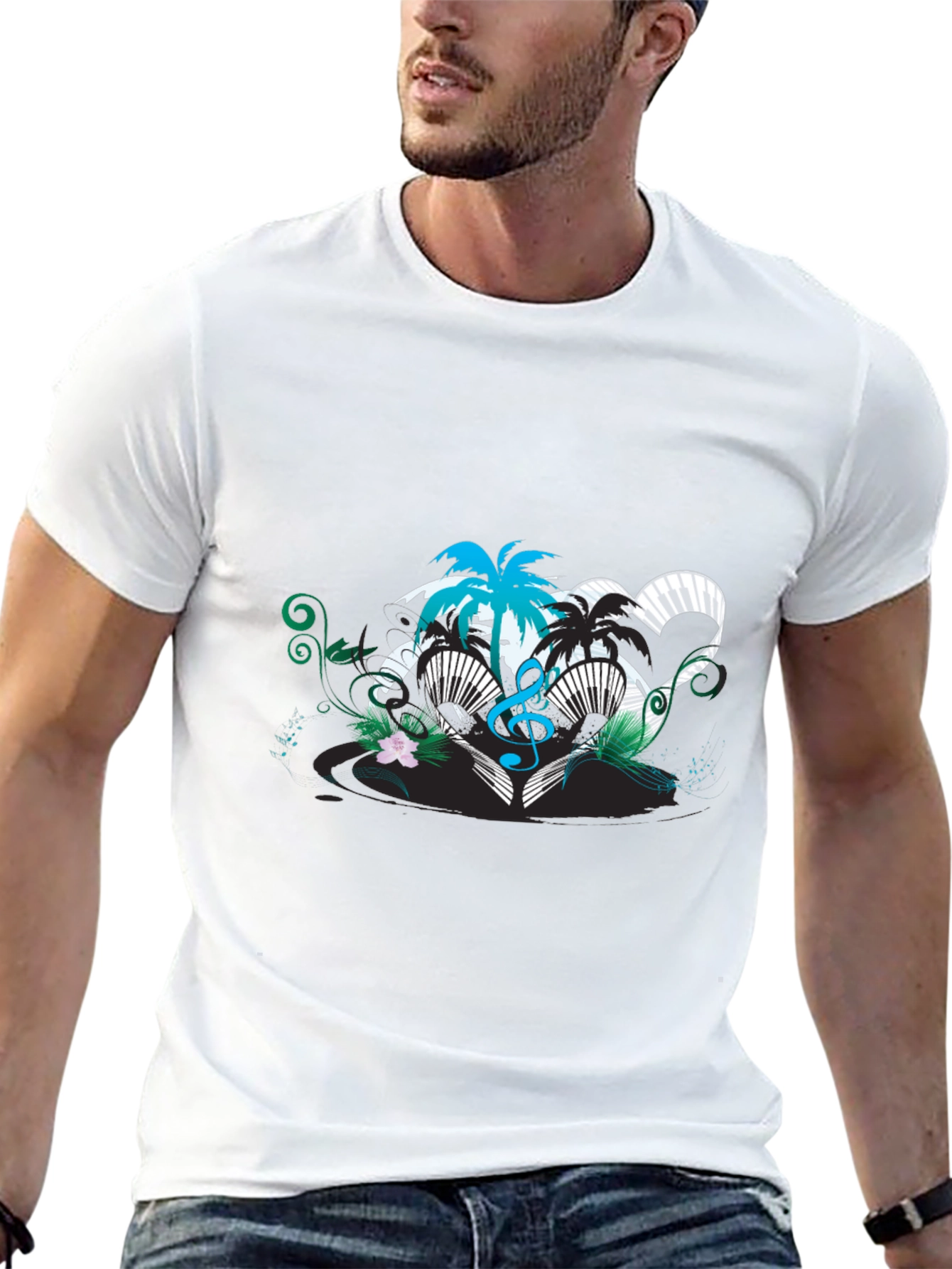 Tropical Music Heart T-Shirt