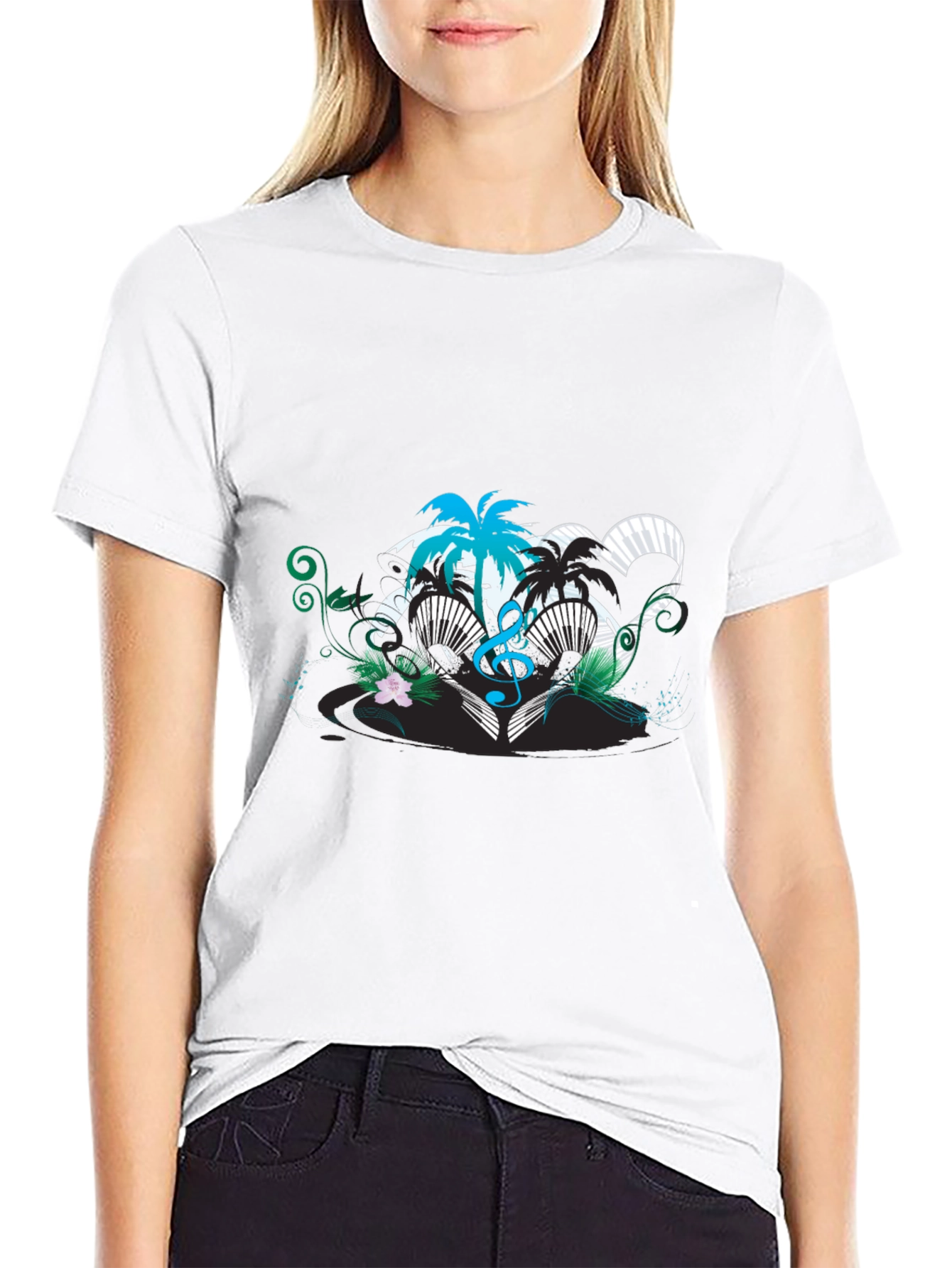Tropical Music Heart T-Shirt