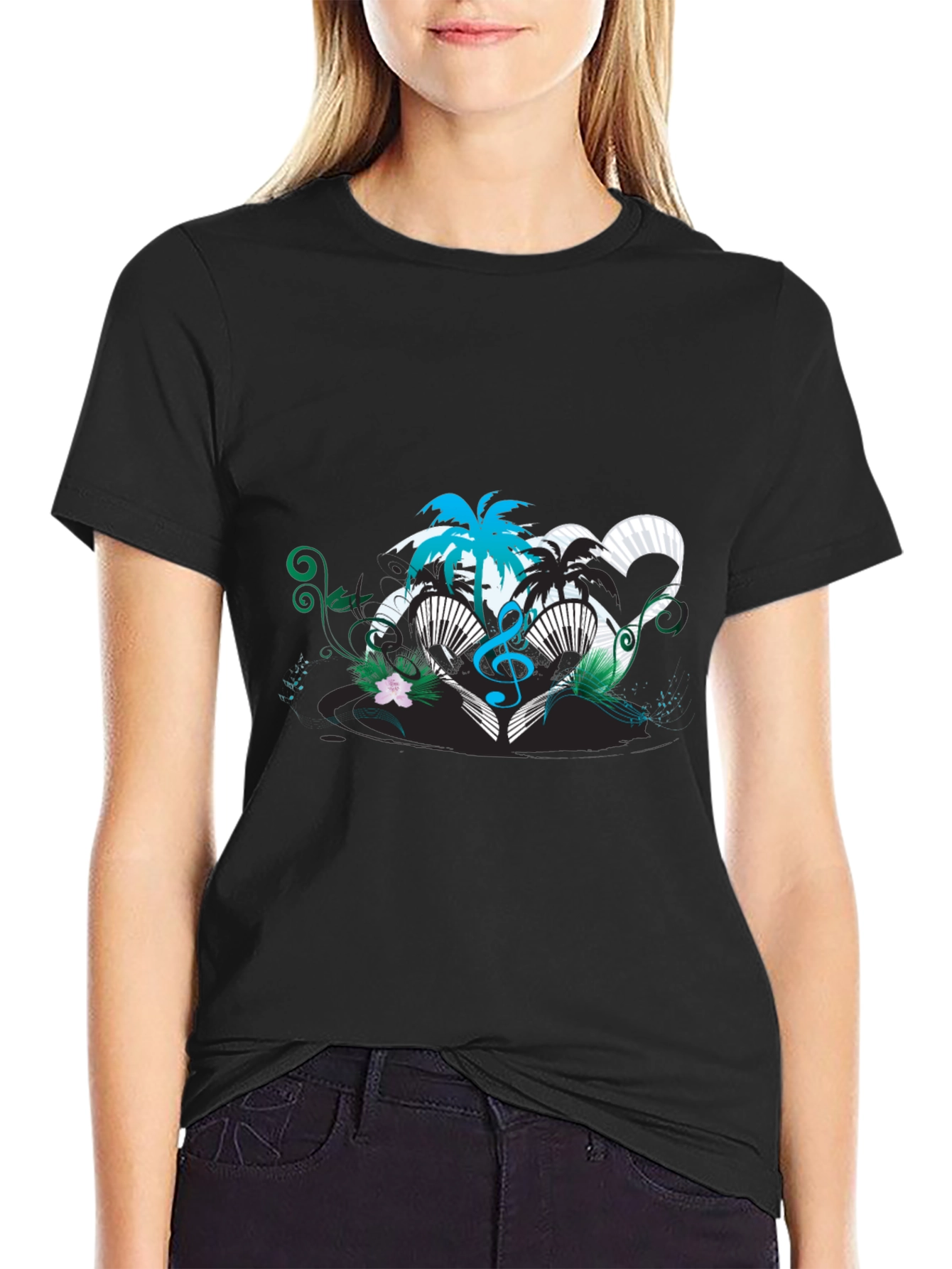 Tropical Music Heart T-Shirt