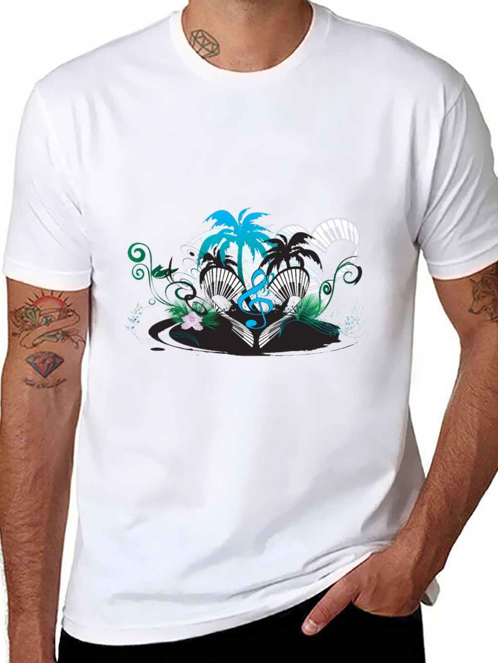 Tropical Music Heart T-Shirt