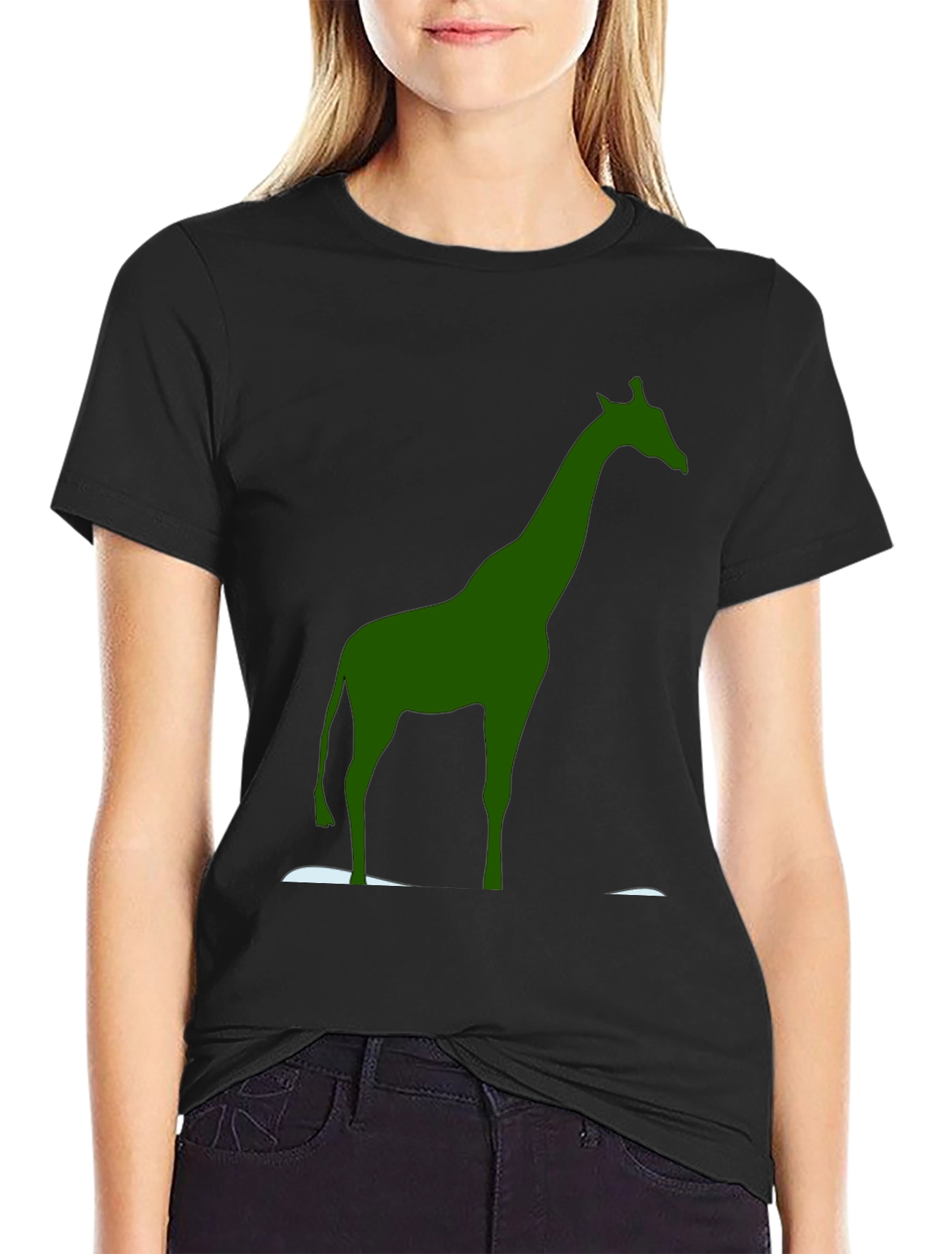 Green Giraffe Graphic Tee - Unique Animal Print Shirt