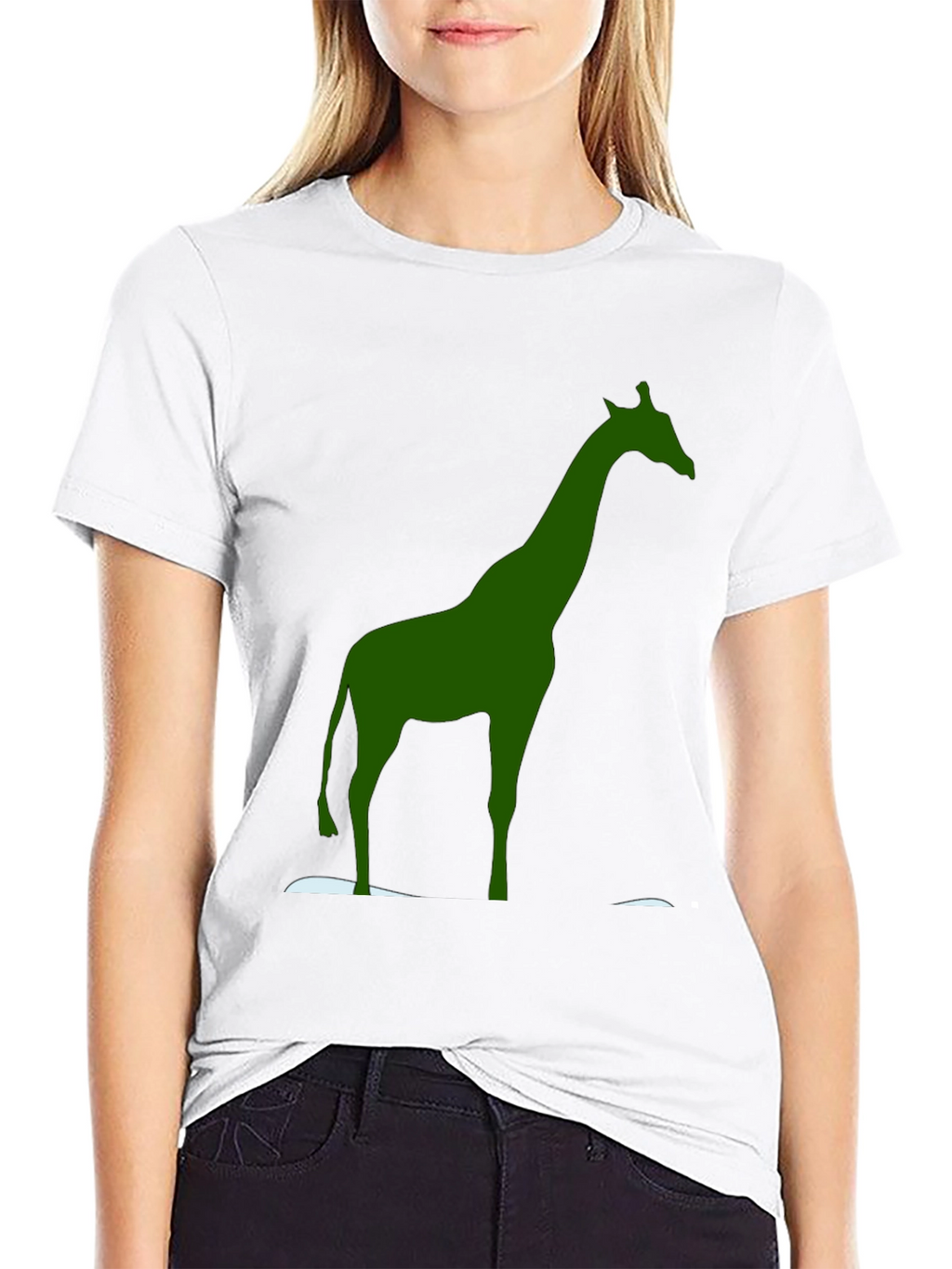 Green Giraffe Graphic Tee - Unique Animal Print Shirt