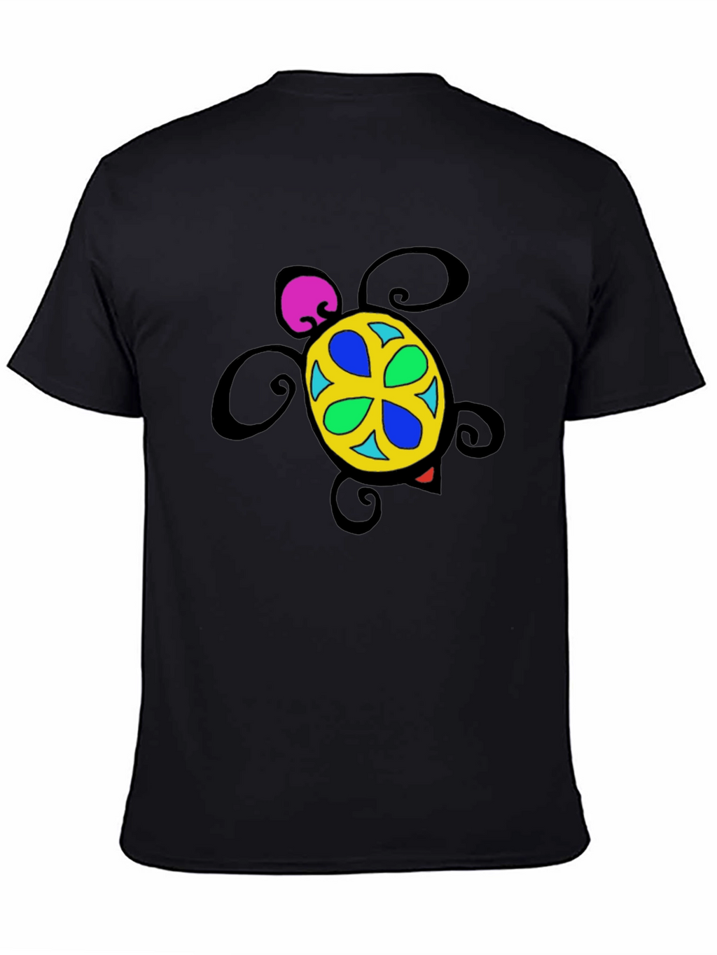 Turtle Graphic Tee - Black Cotton Blend