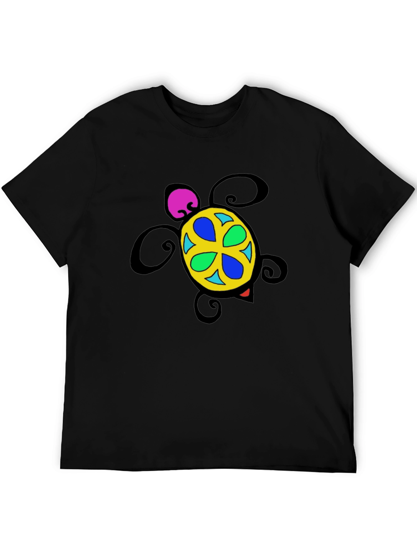 Turtle Graphic Tee - Black Cotton Blend