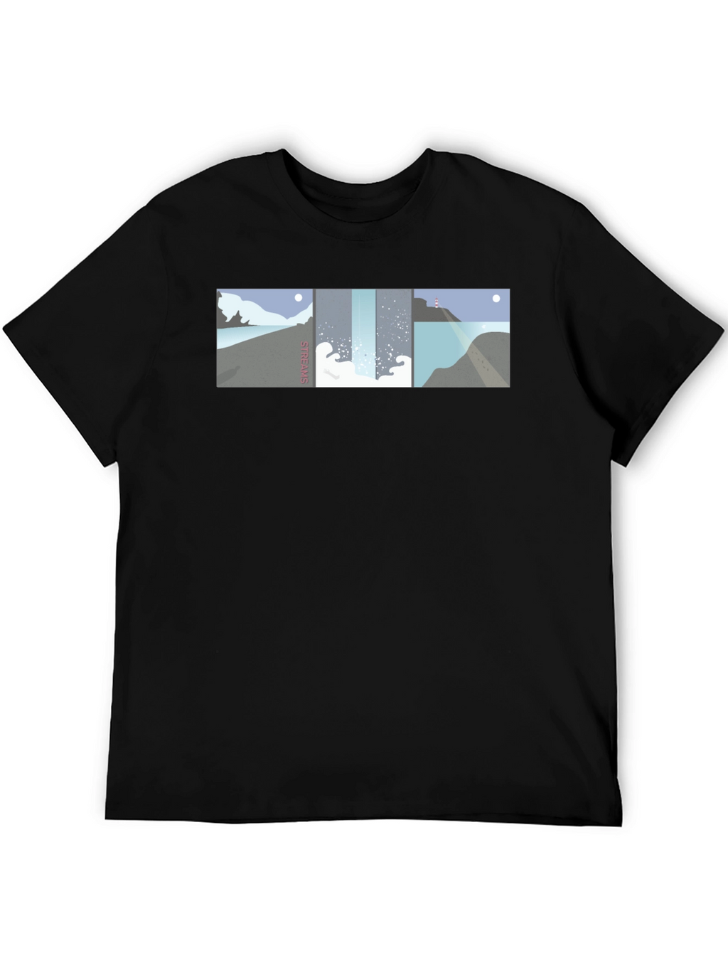 Streams Graphic Tee - Modern Coastal Landscape Design