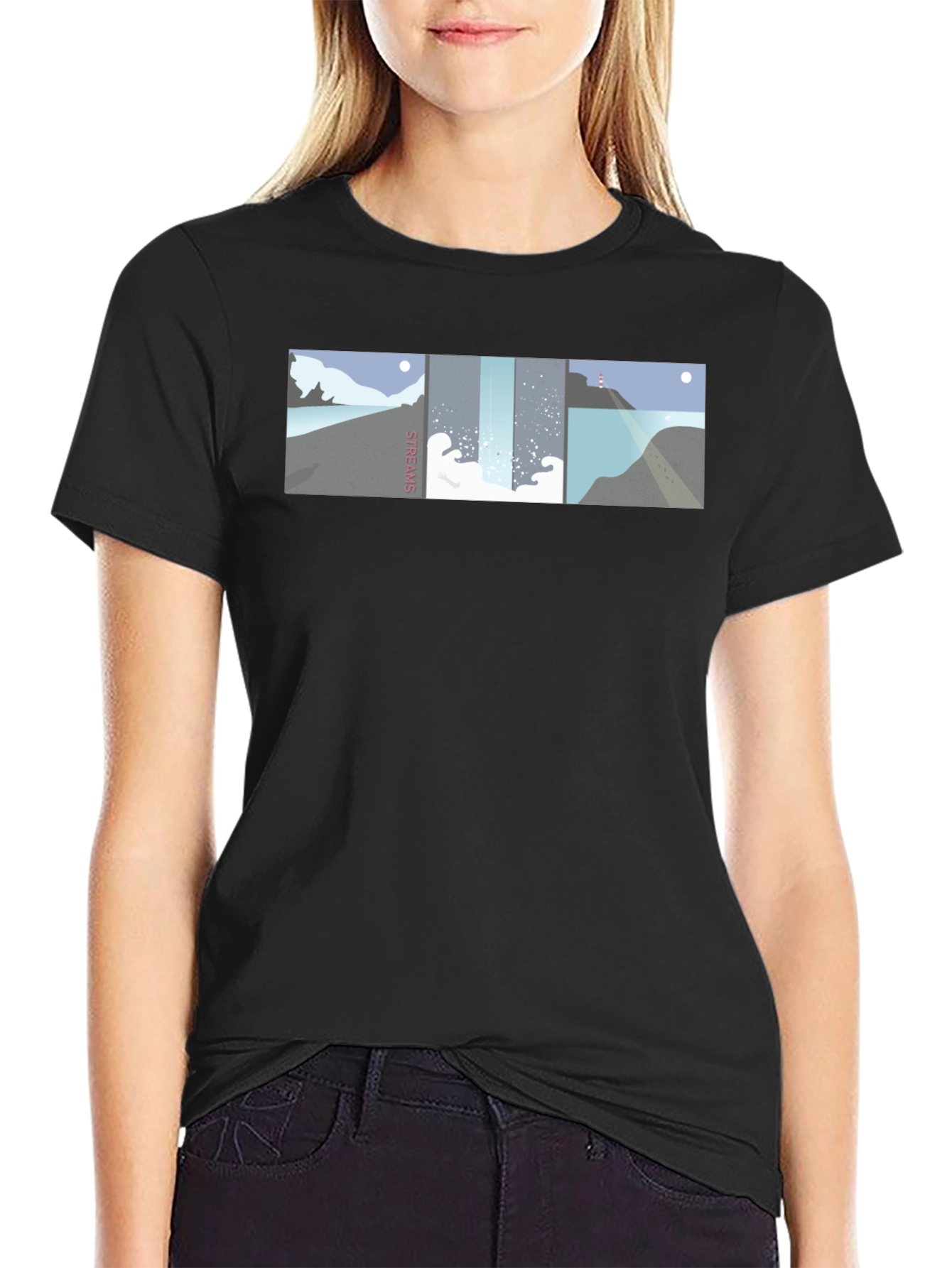 Streams Graphic Tee - Modern Coastal Landscape Design