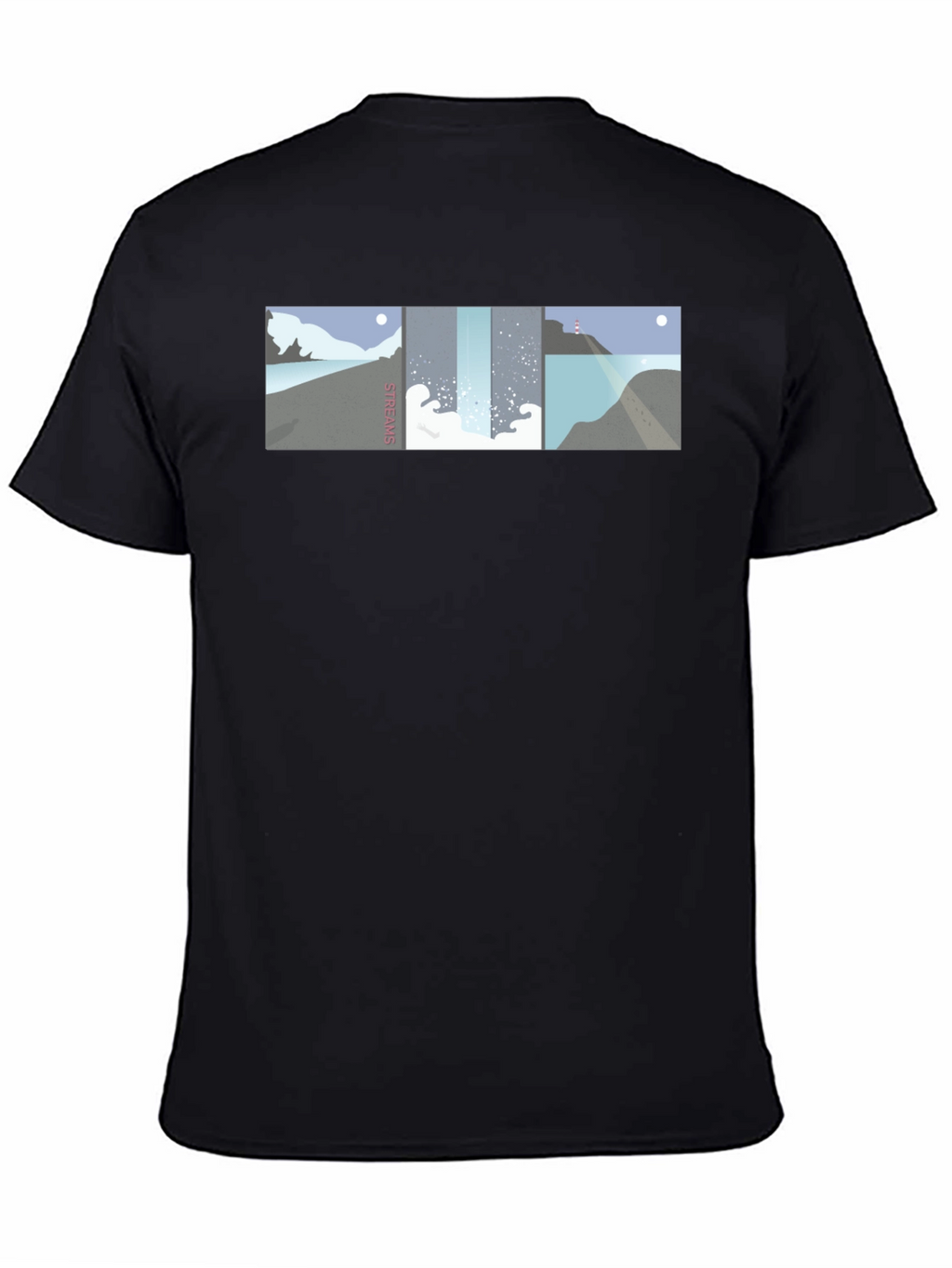 Streams Graphic Tee - Modern Coastal Landscape Design