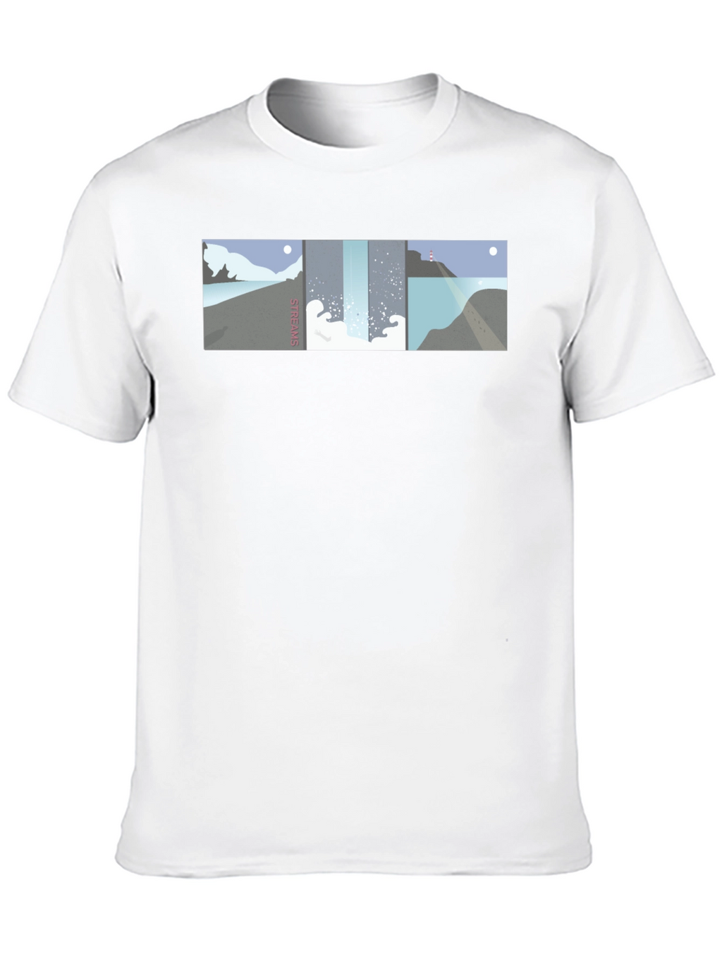 Streams Graphic Tee - Modern Coastal Landscape Design