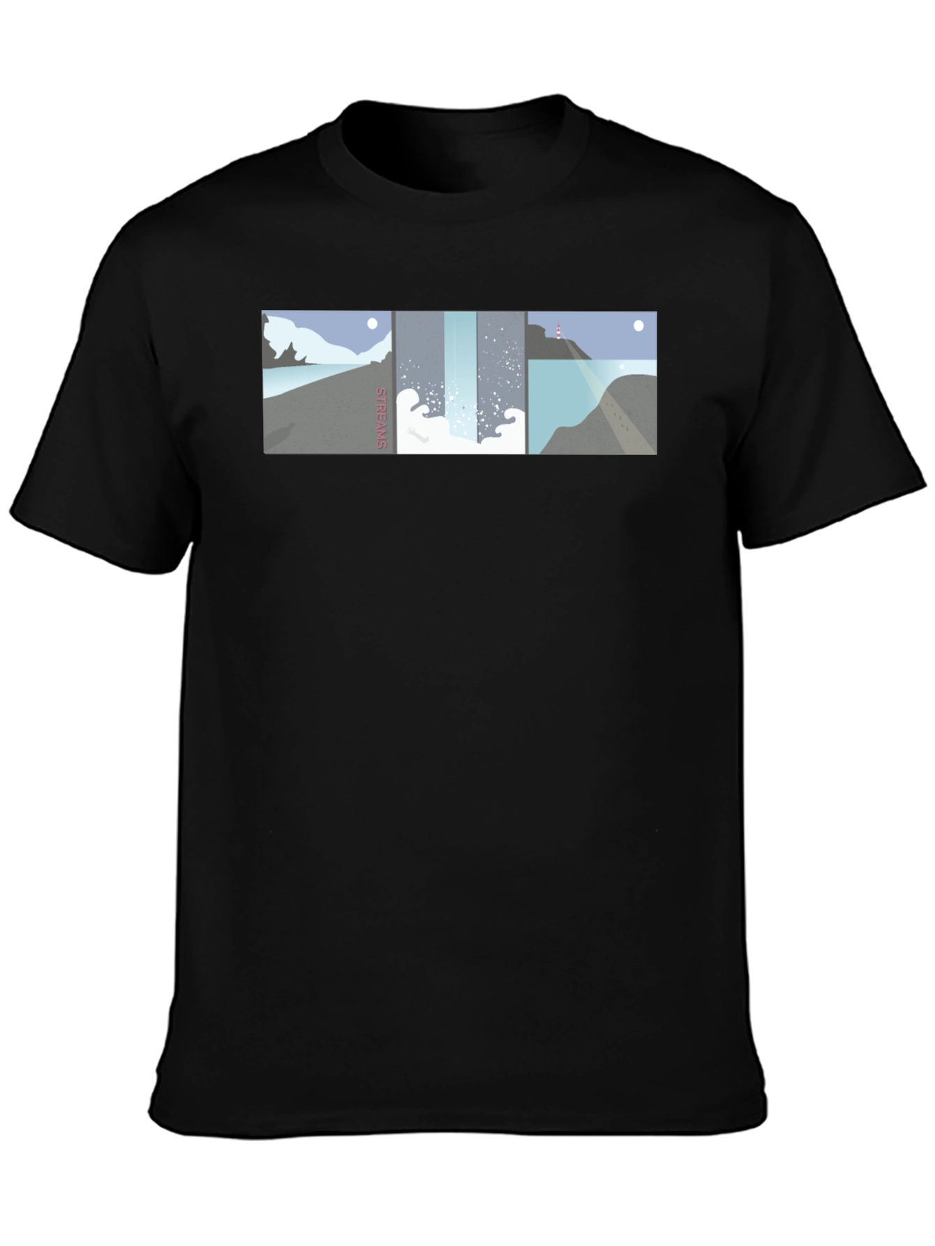 Streams Graphic Tee - Modern Coastal Landscape Design
