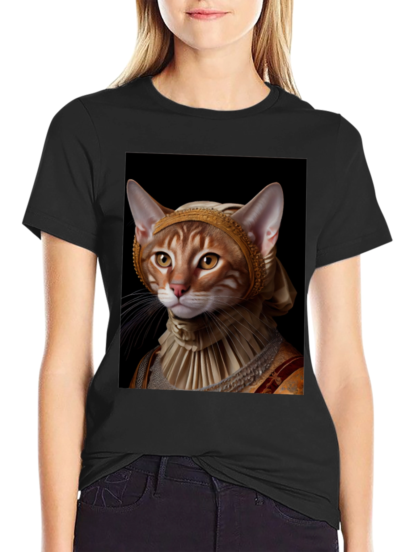 Cat Renaissance Portrait T-Shirt
