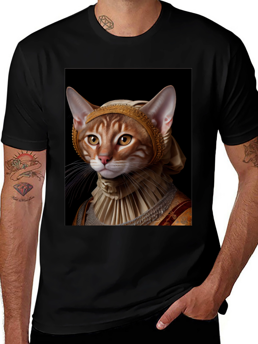 Cat Renaissance Portrait T-Shirt