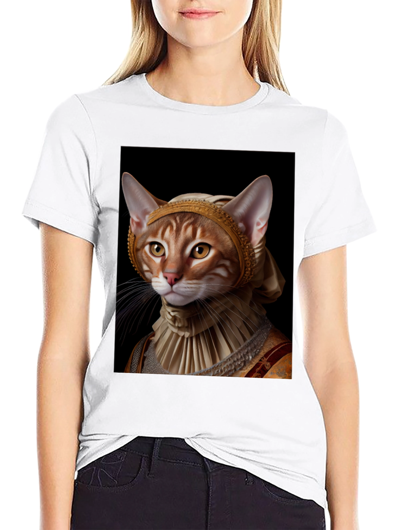 Cat Renaissance Portrait T-Shirt