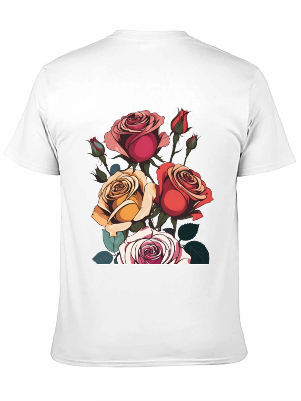 Floral Roses Graphic Tee - Classic Black