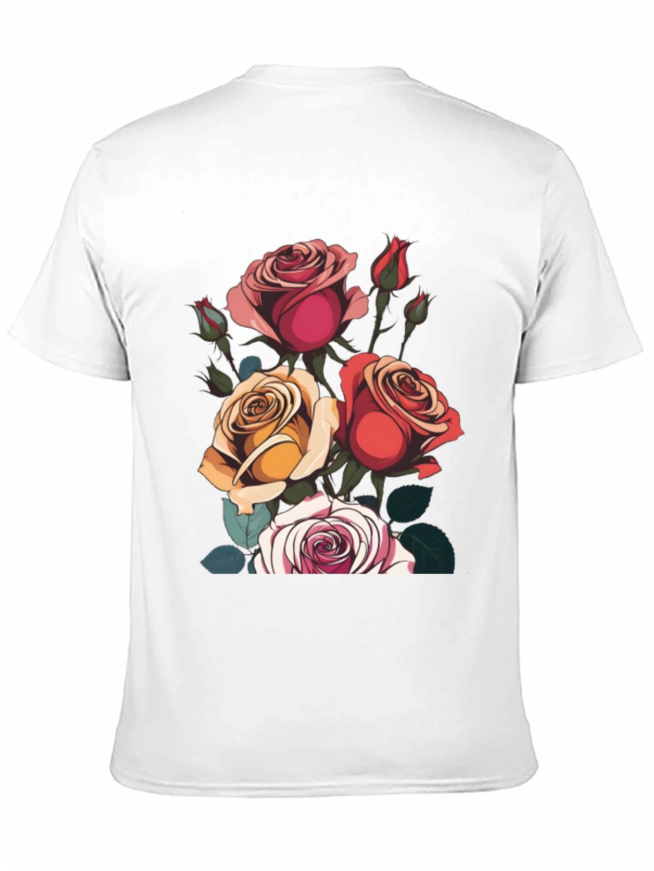 Floral Roses Graphic Tee - Classic Black