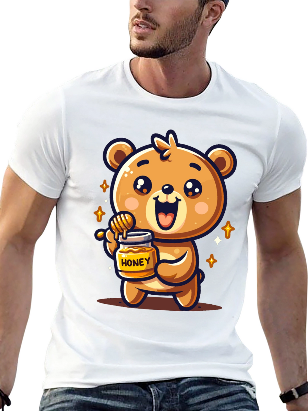 Cute Bear Honey Jar Graphic Tee