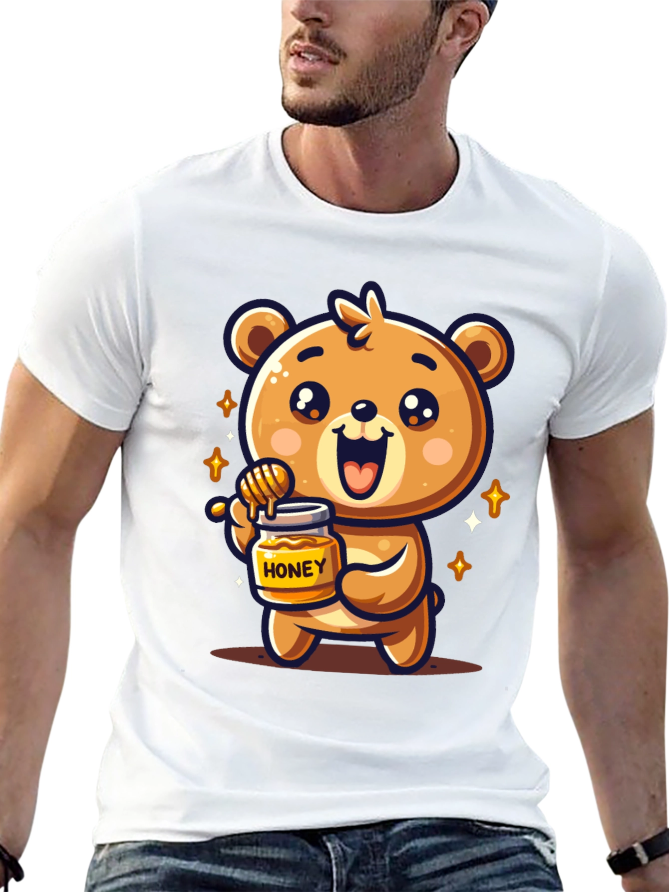 Cute Bear Honey Jar Graphic Tee