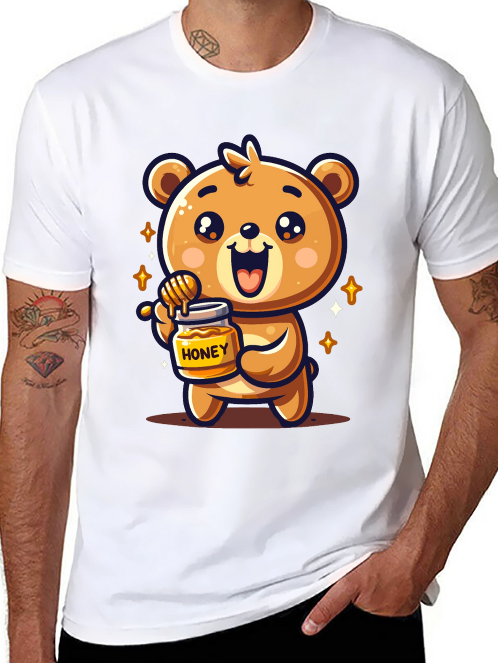 Cute Bear Honey Jar Graphic Tee