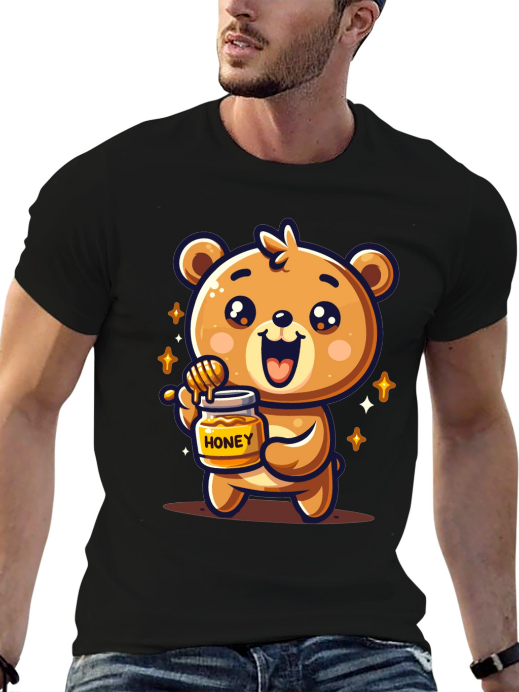 Cute Bear Honey Jar Graphic Tee
