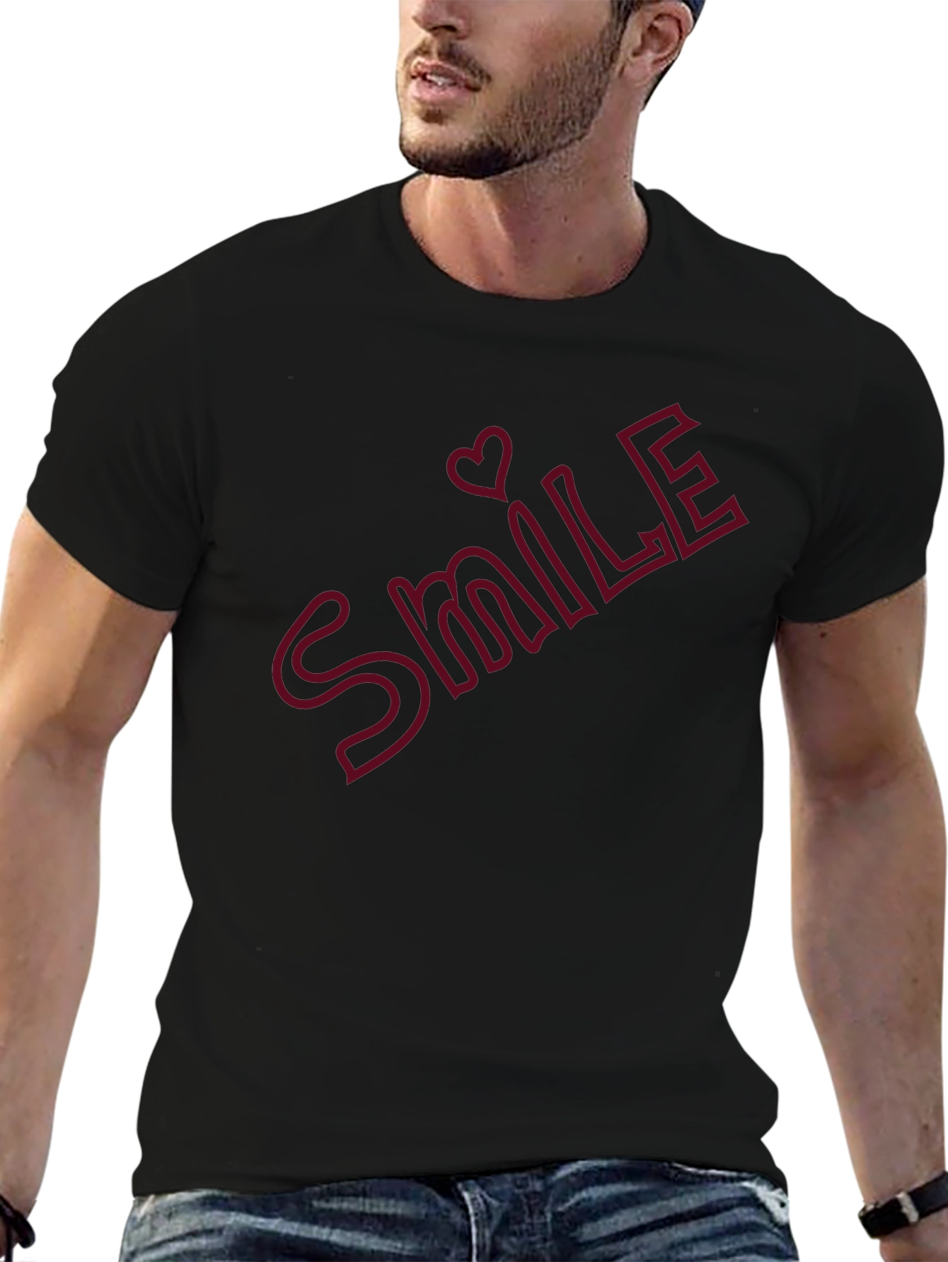 Smile Heart Graphic T-Shirt - Casual Comfort