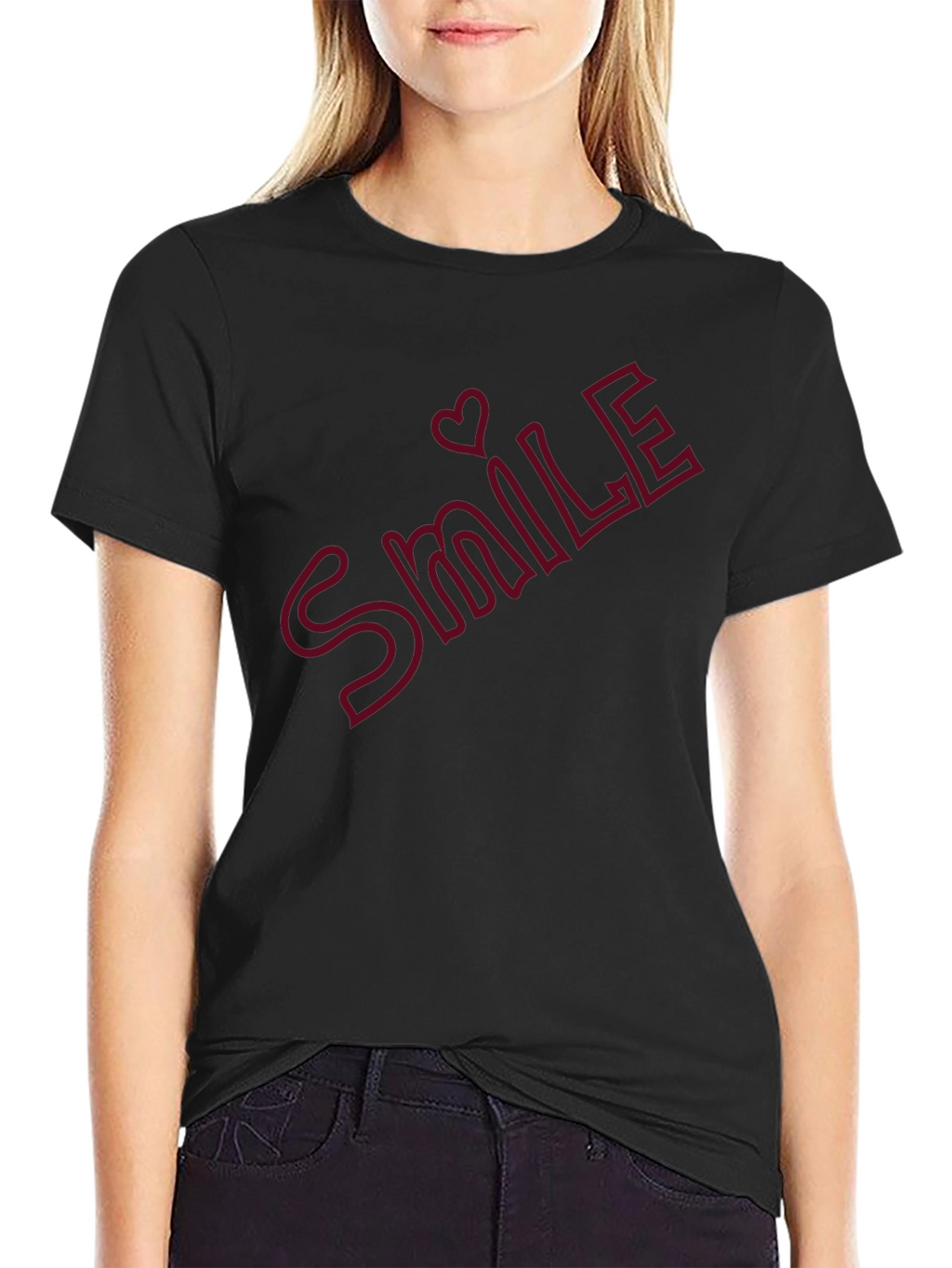 Smile Heart Graphic T-Shirt - Casual Comfort