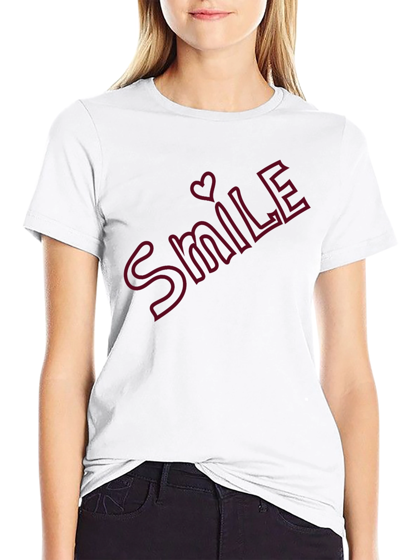 Smile Heart Graphic T-Shirt - Casual Comfort