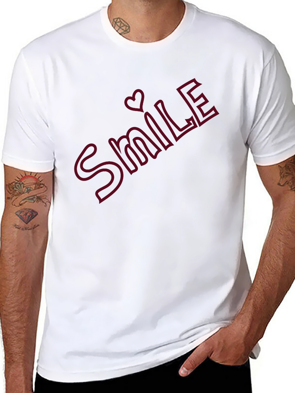 Smile Heart Graphic T-Shirt - Casual Comfort