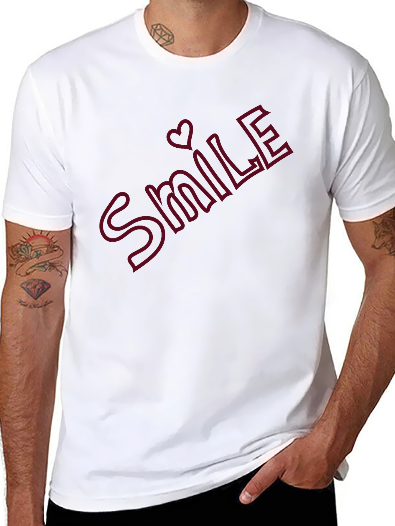 Smile Heart Graphic T-Shirt - Casual Comfort