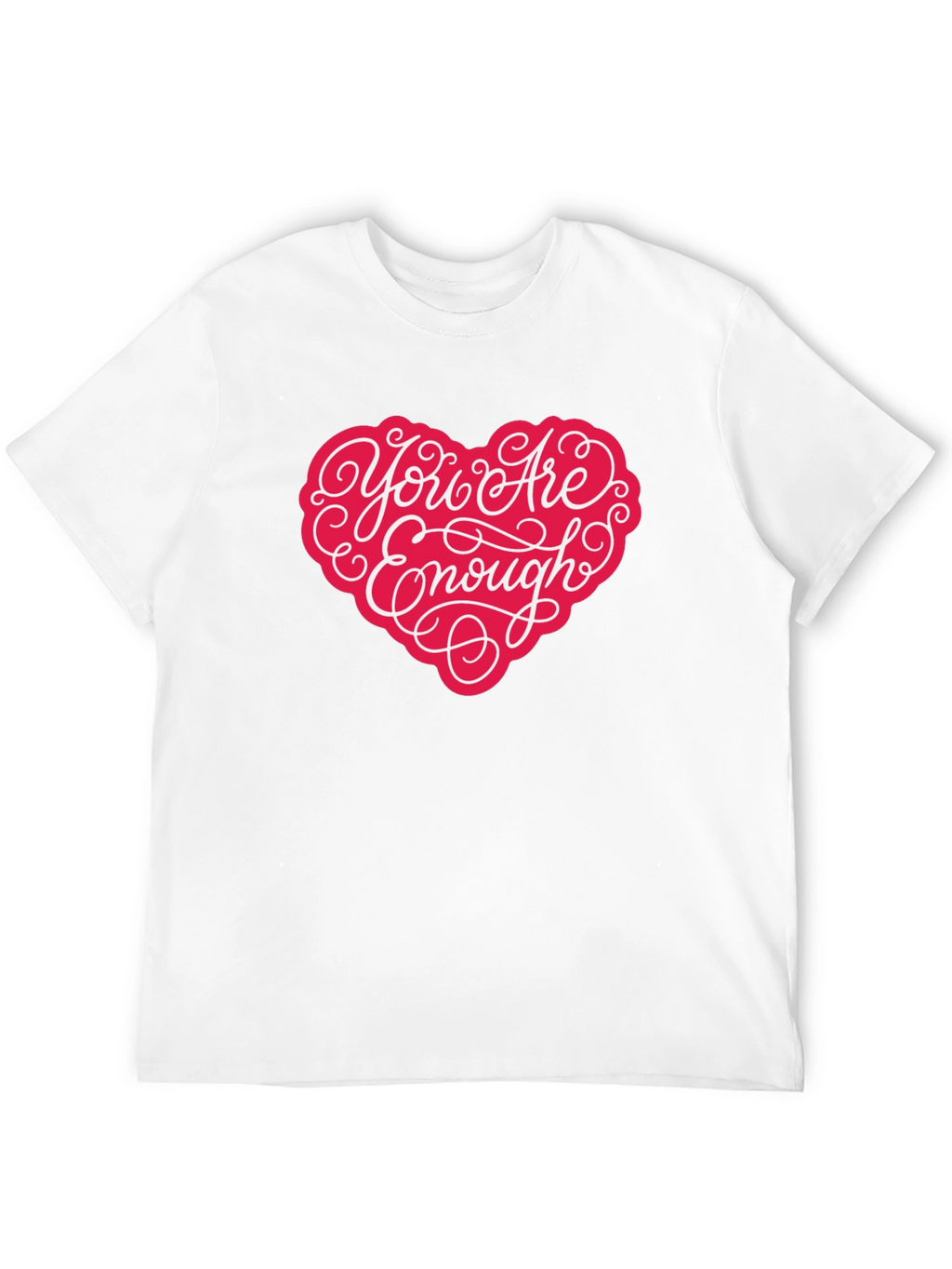 You Are Enough Heart Graphic T-Shirt - Black