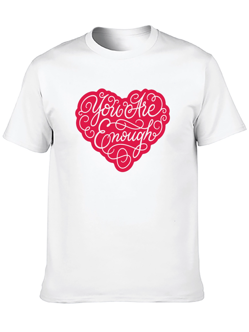 You Are Enough Heart Graphic T-Shirt - Black