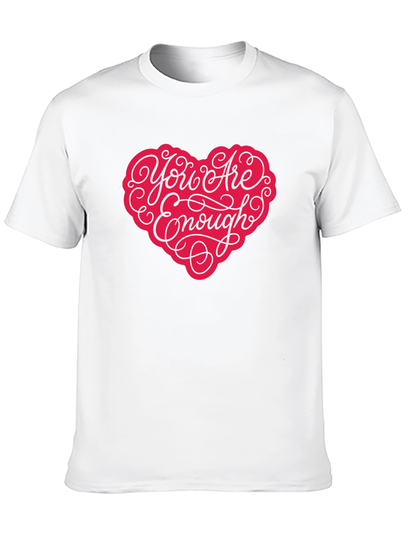You Are Enough Heart Graphic T-Shirt - Black