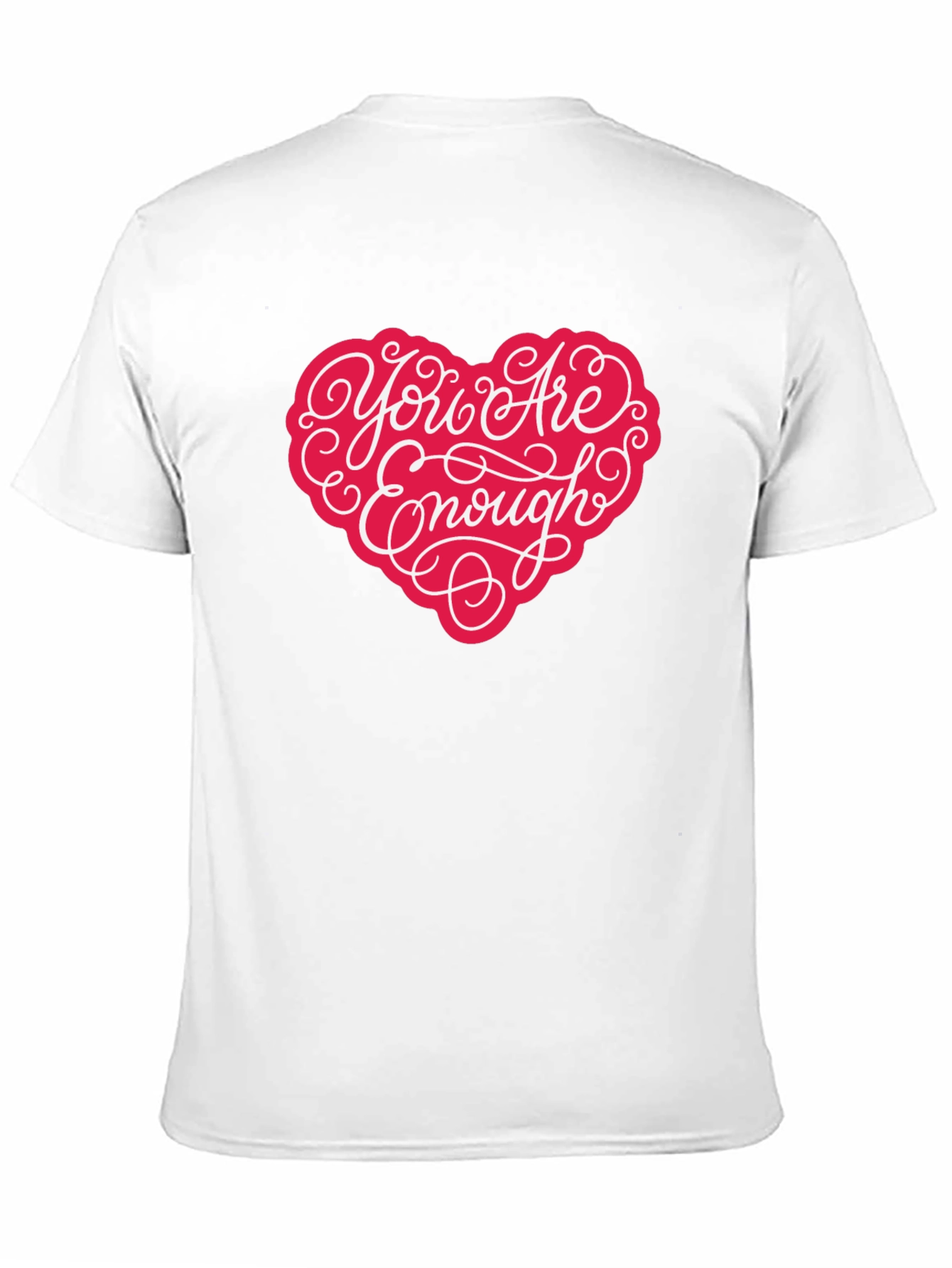 You Are Enough Heart Graphic T-Shirt - Black