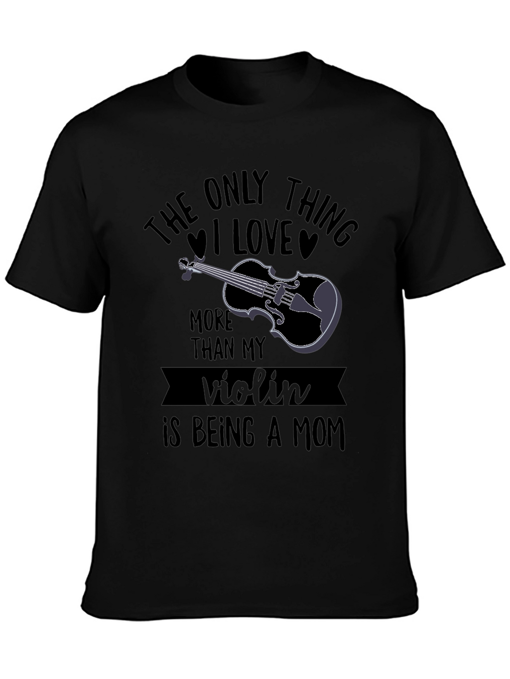 Violin Mom Graphic Tee - Black T-Shirt