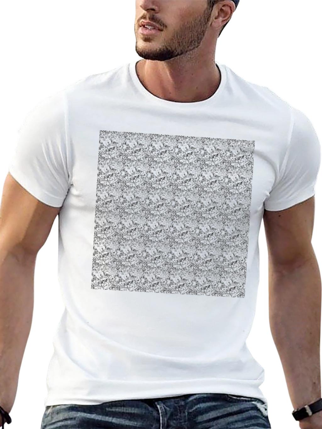 Stylish Black Patterned Tee - Everyday Comfort