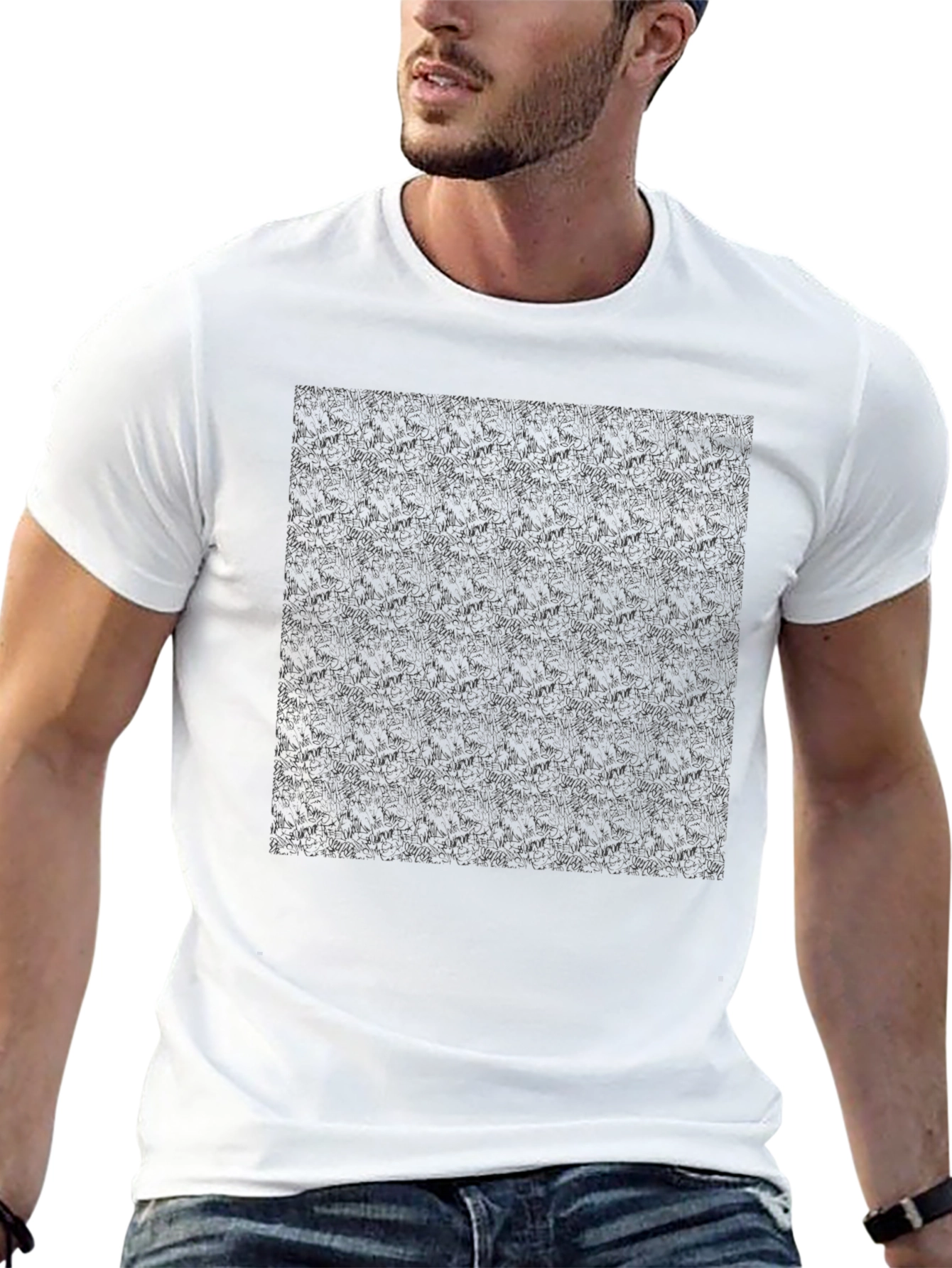 Stylish Black Patterned Tee - Everyday Comfort
