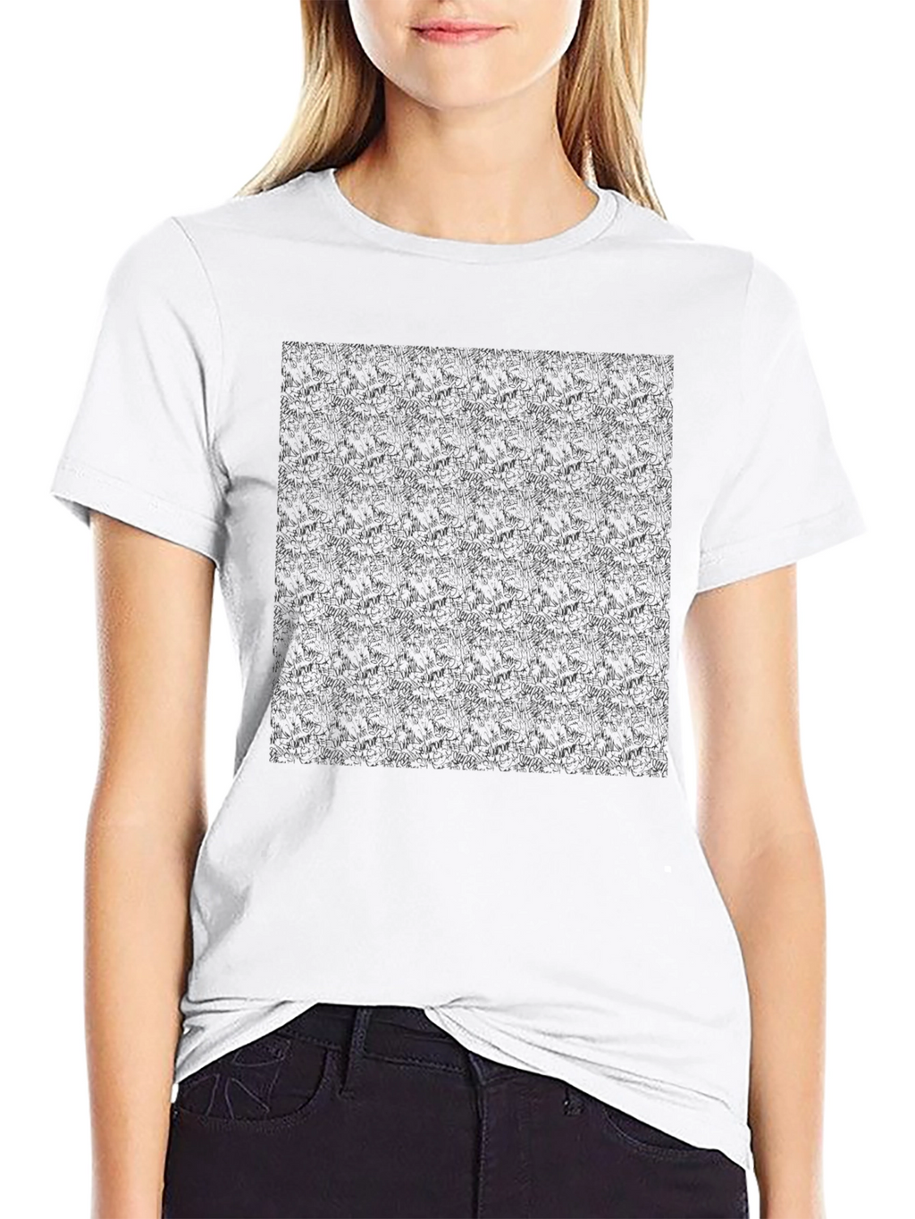 Stylish Black Patterned Tee - Everyday Comfort