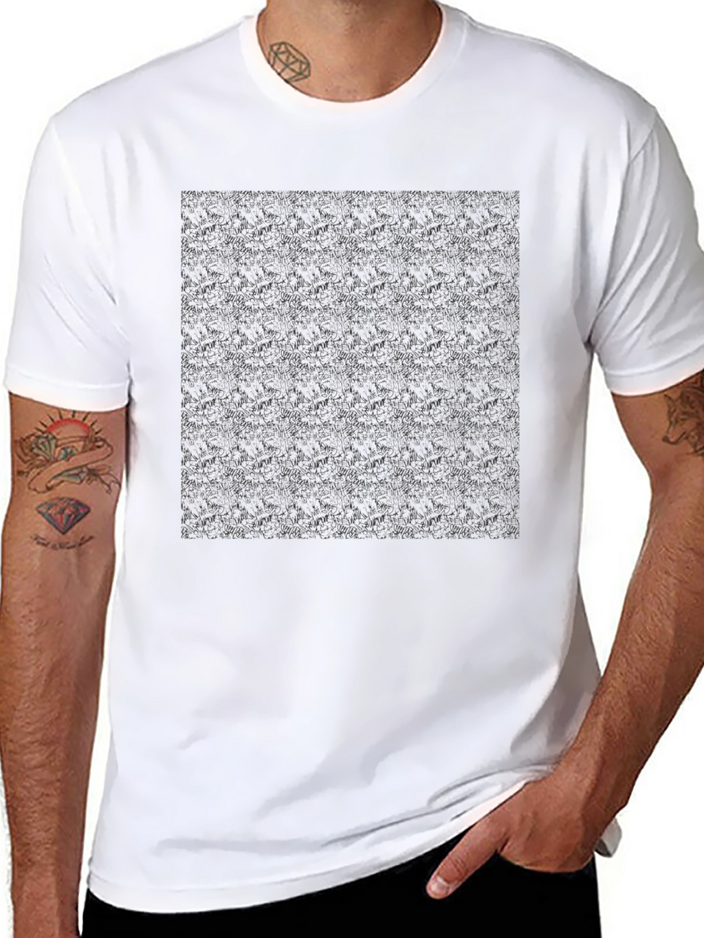 Stylish Black Patterned Tee - Everyday Comfort