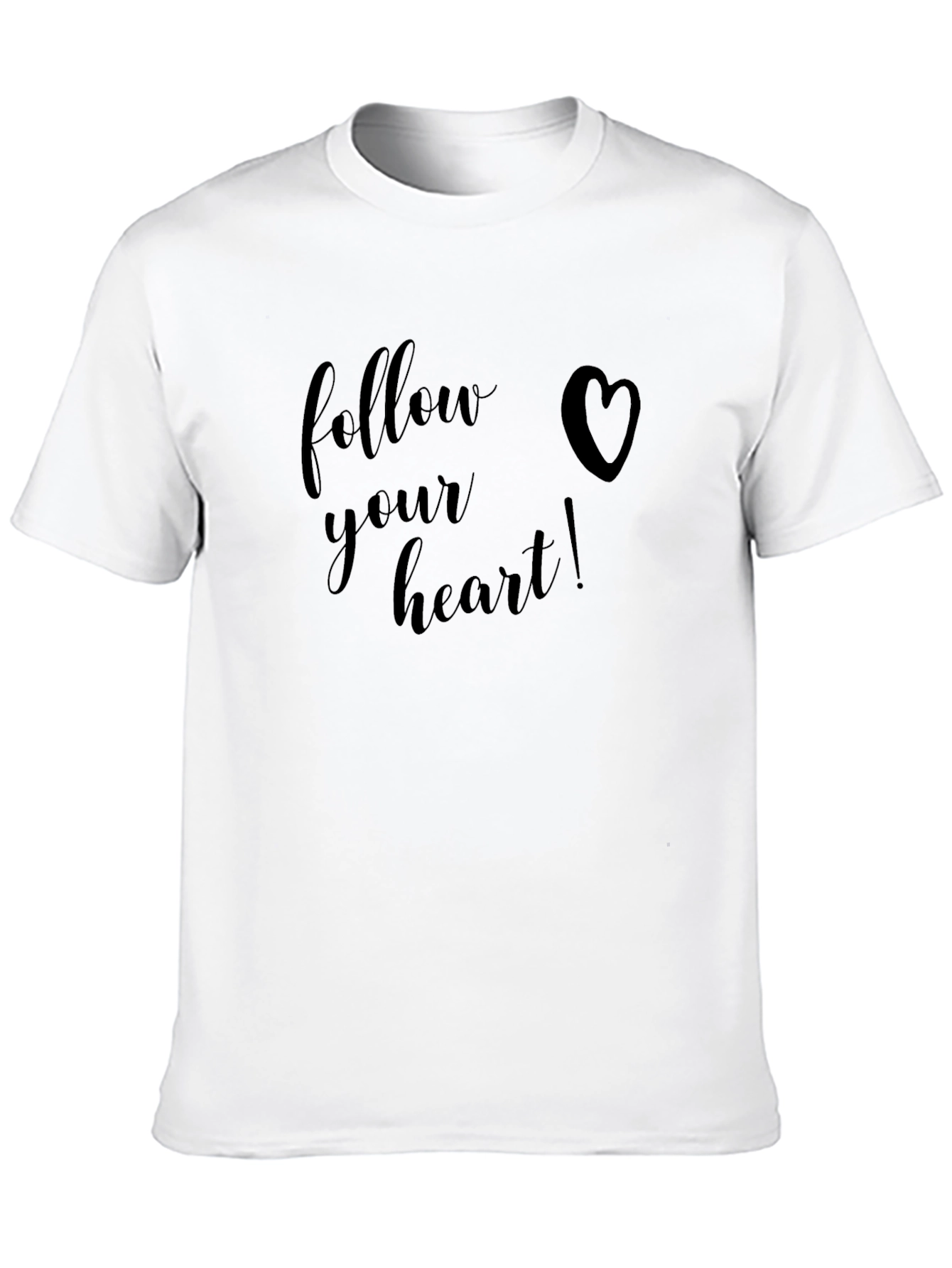 Follow Your Heart Black T-Shirt - Inspirational Design