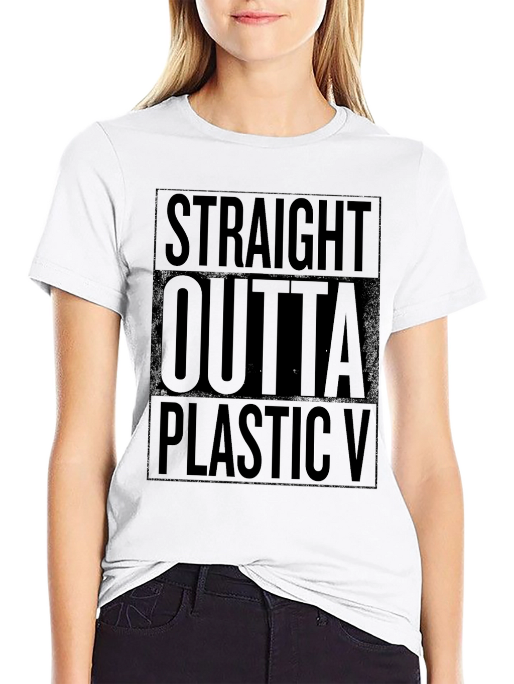Straight Outta Plastic Black T-Shirt