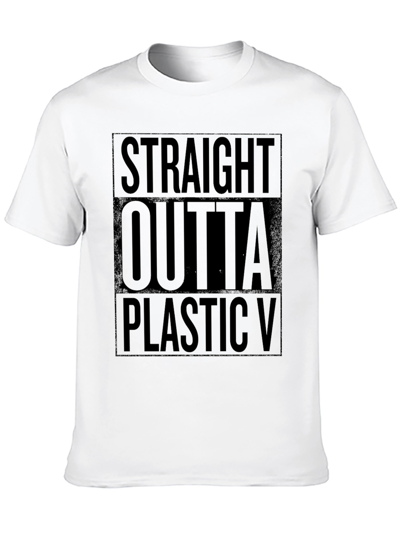 Straight Outta Plastic Black T-Shirt