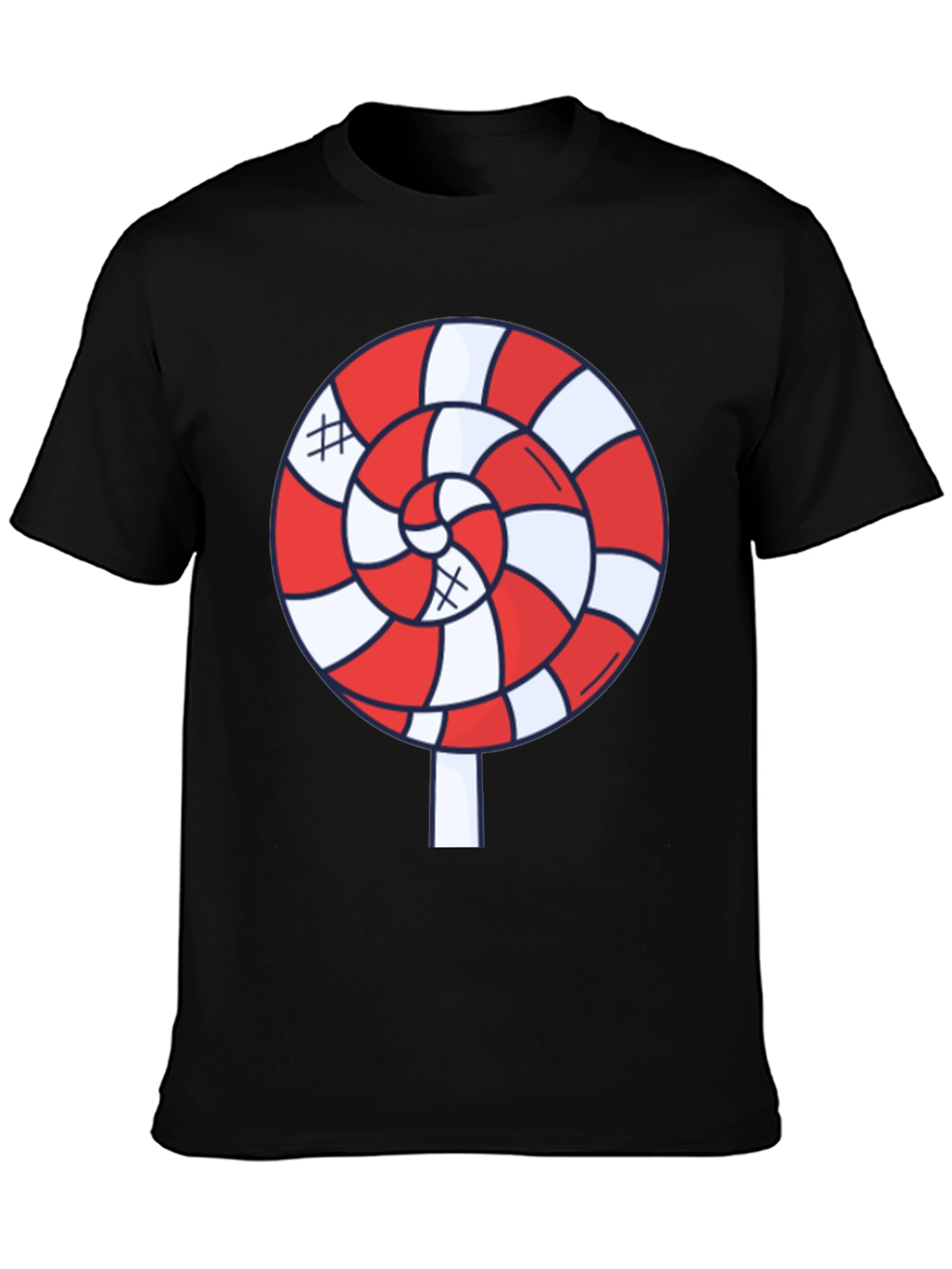 Candy Swirl Graphic Tee - Fun Black T-Shirt