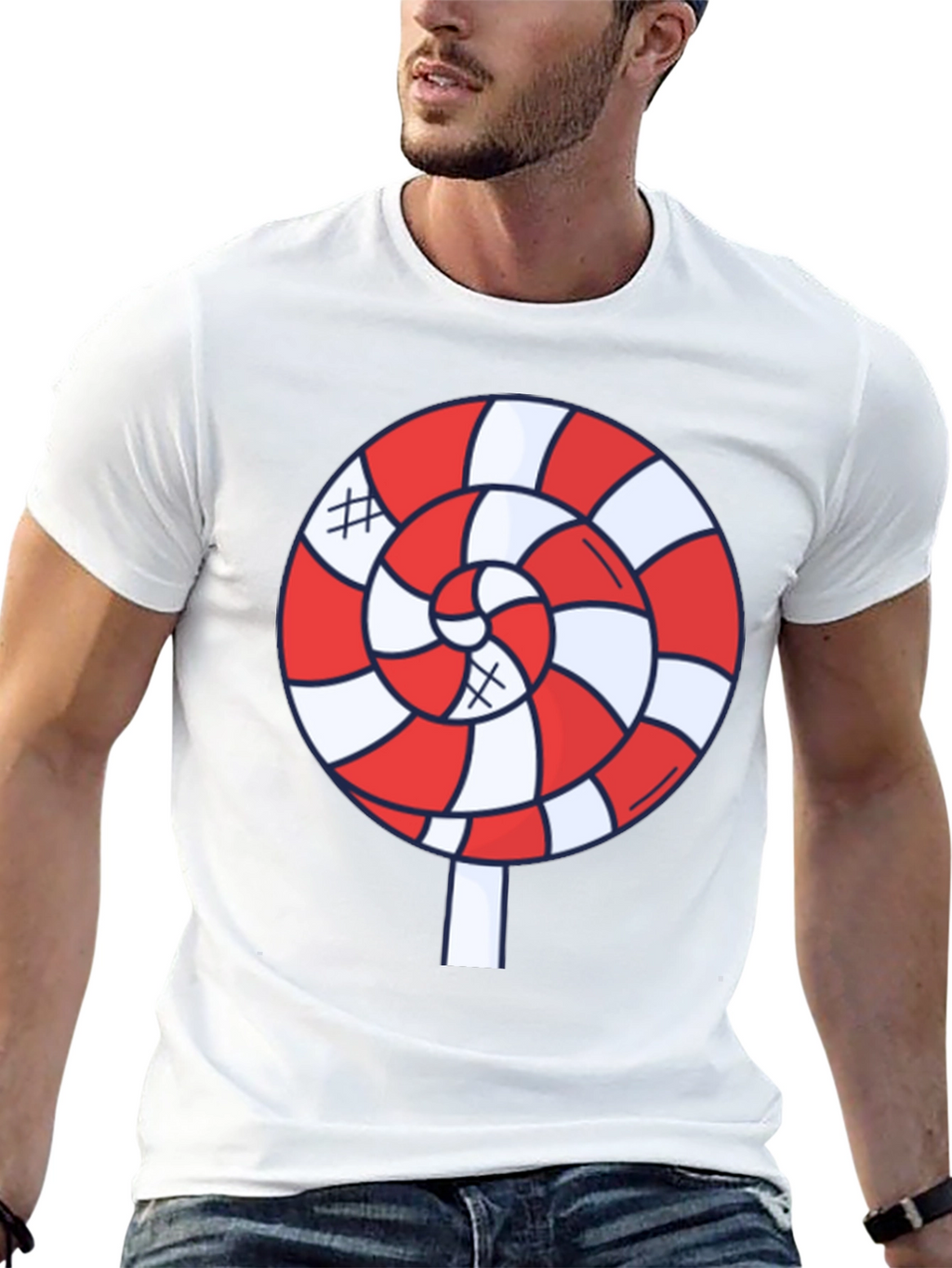 Candy Swirl Graphic Tee - Fun Black T-Shirt