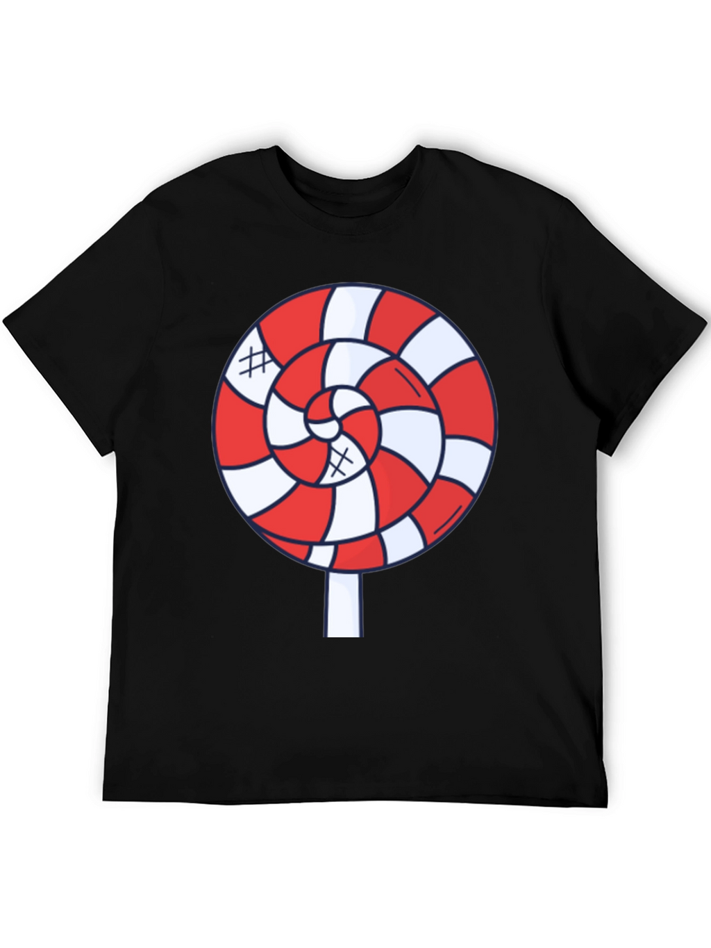 Candy Swirl Graphic Tee - Fun Black T-Shirt