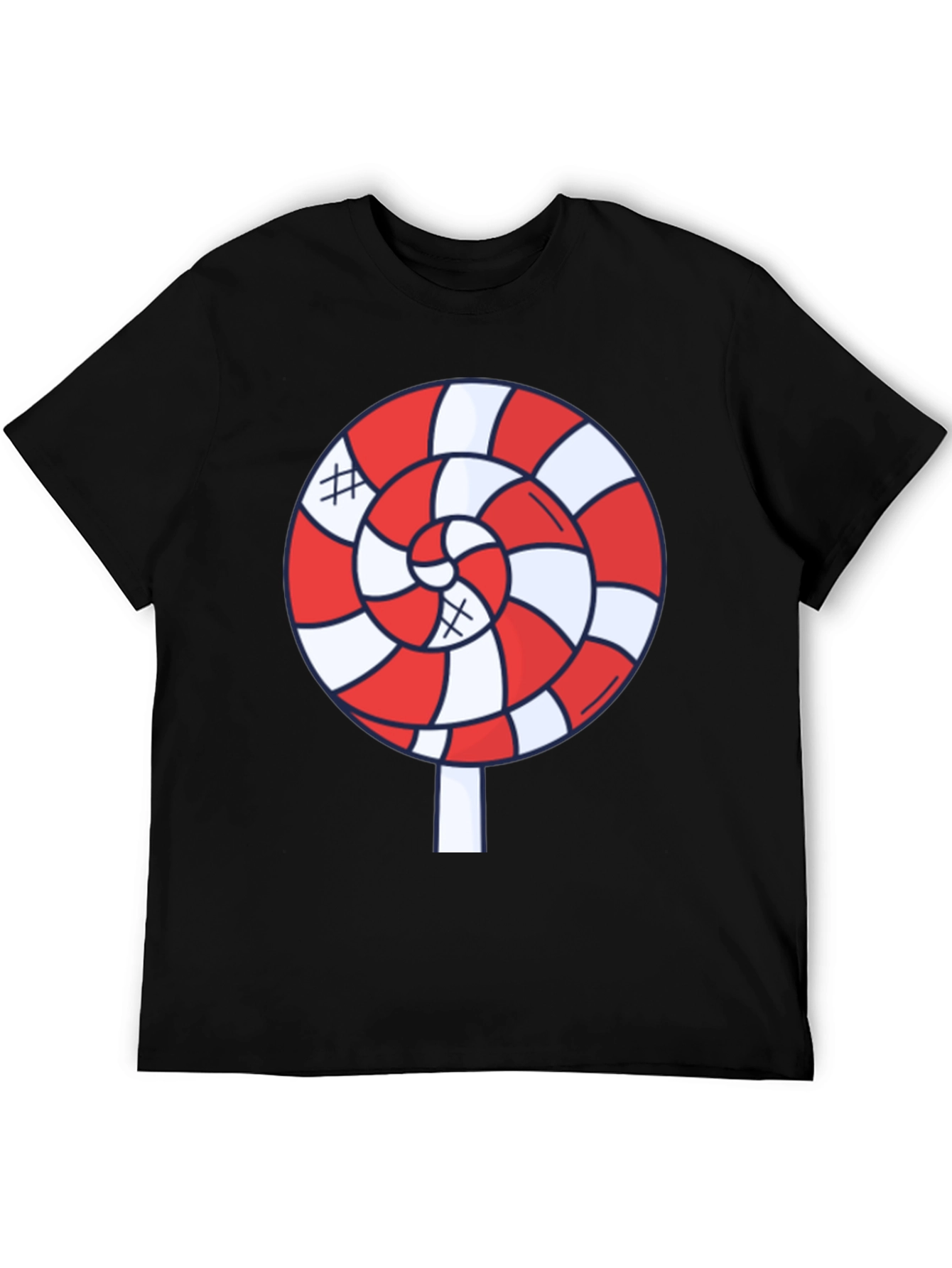 Candy Swirl Graphic Tee - Fun Black T-Shirt