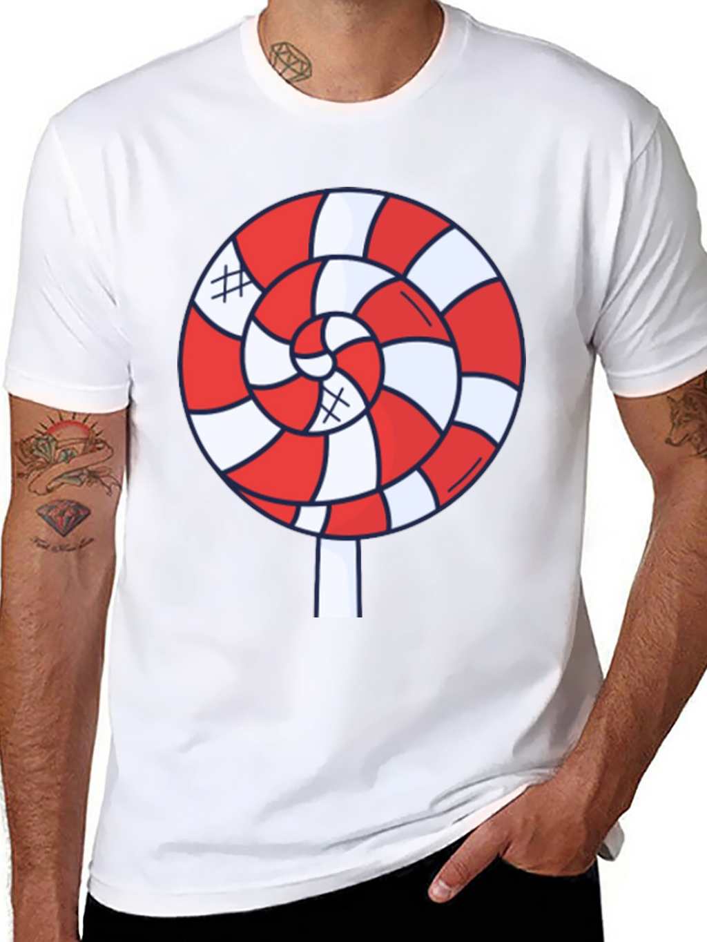 Candy Swirl Graphic Tee - Fun Black T-Shirt