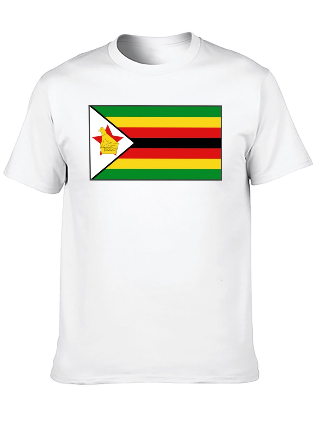 Zimbabwe Flag T-Shirt - Black Cotton Tee
