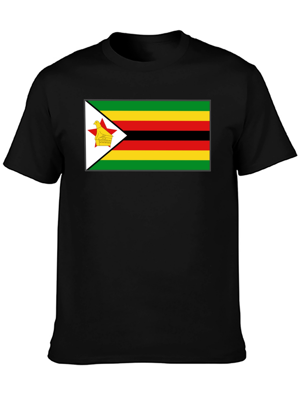 Zimbabwe Flag T-Shirt - Black Cotton Tee